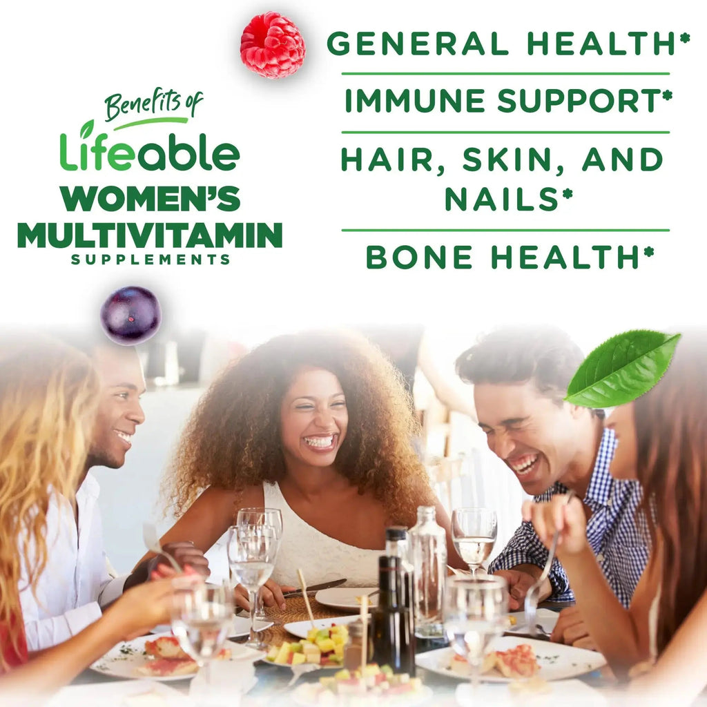 Lifeable Womens Multivitamin Gummy | with Vitamin A, C, D, E, Niacin, B6, Folate, B12, Biotin, Pantothenic Acid, Iodine, Zinc | Lifeable Au supplements
