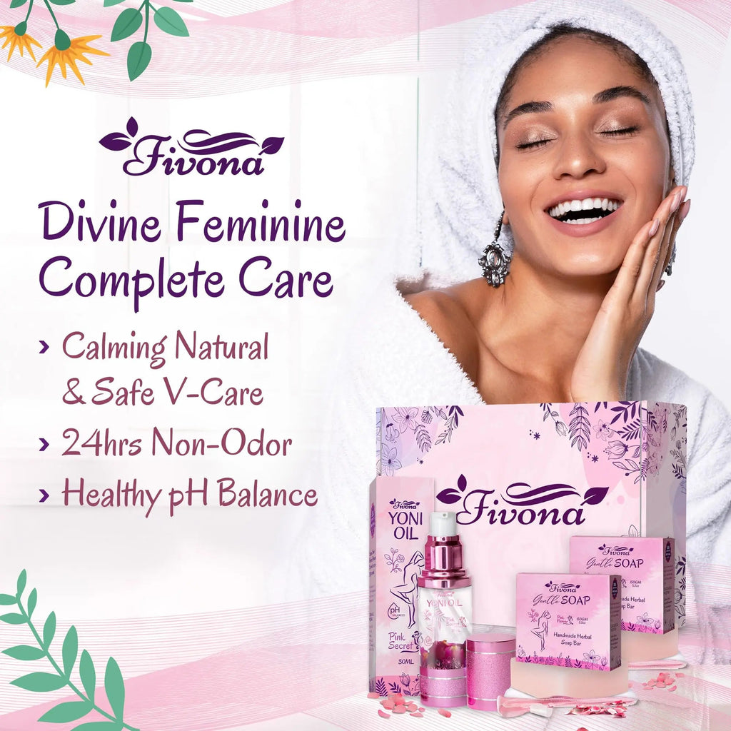 FIVONA 3 in 1 Set of Yoni Oil with 2 Yoni Soap Bars - Feminine pH Balanced Natural Vaginal Oil 30 ml FIVONA Au supplements