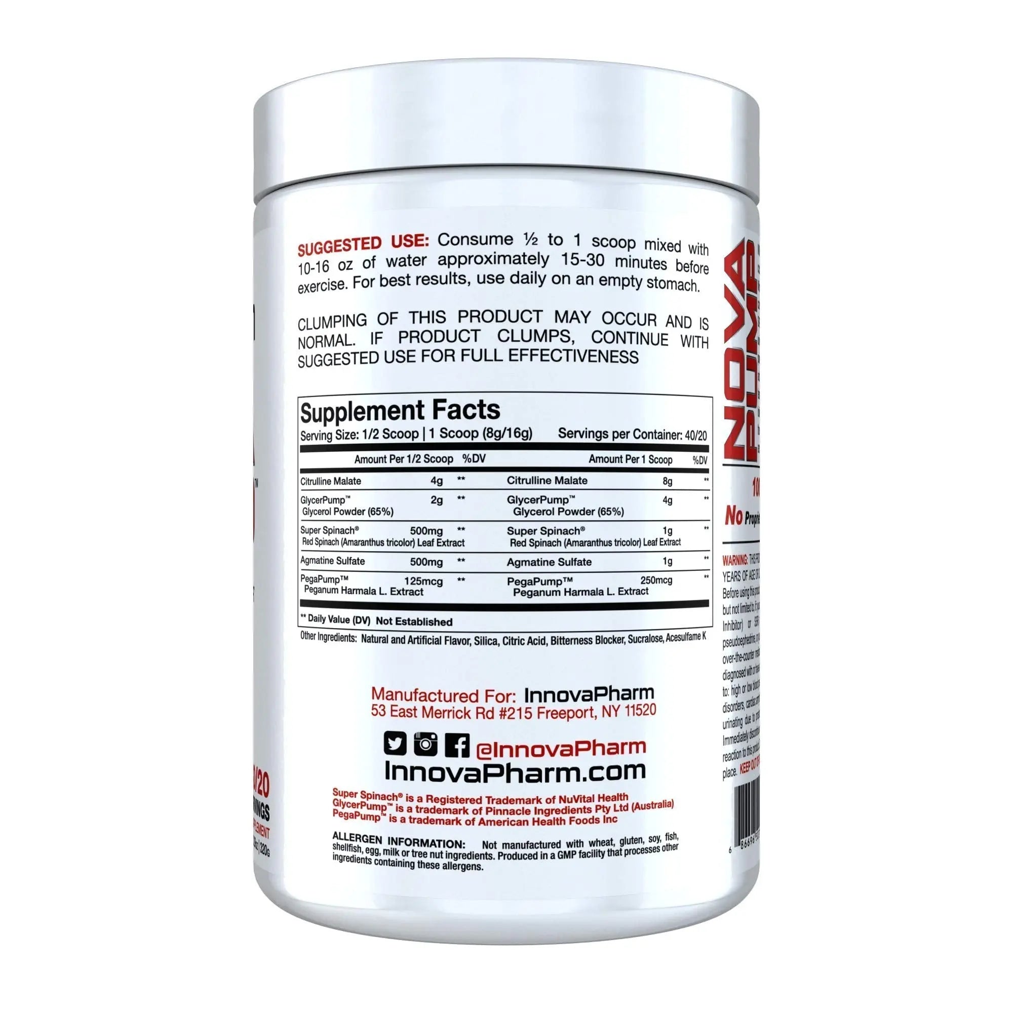 InnovaPharm NOVAPUMP (Pink Lemonade) - 11.2 Ounces InnovaPharm Au supplements