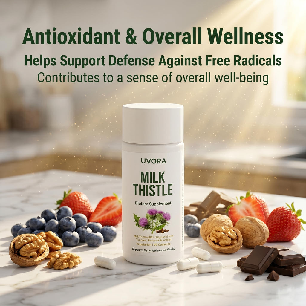 Uvora - Milk Thistle Extract,Uvora Premium Herbal Supplement with Milk Thistle Extract & Antioxidants – Supports Natural ification