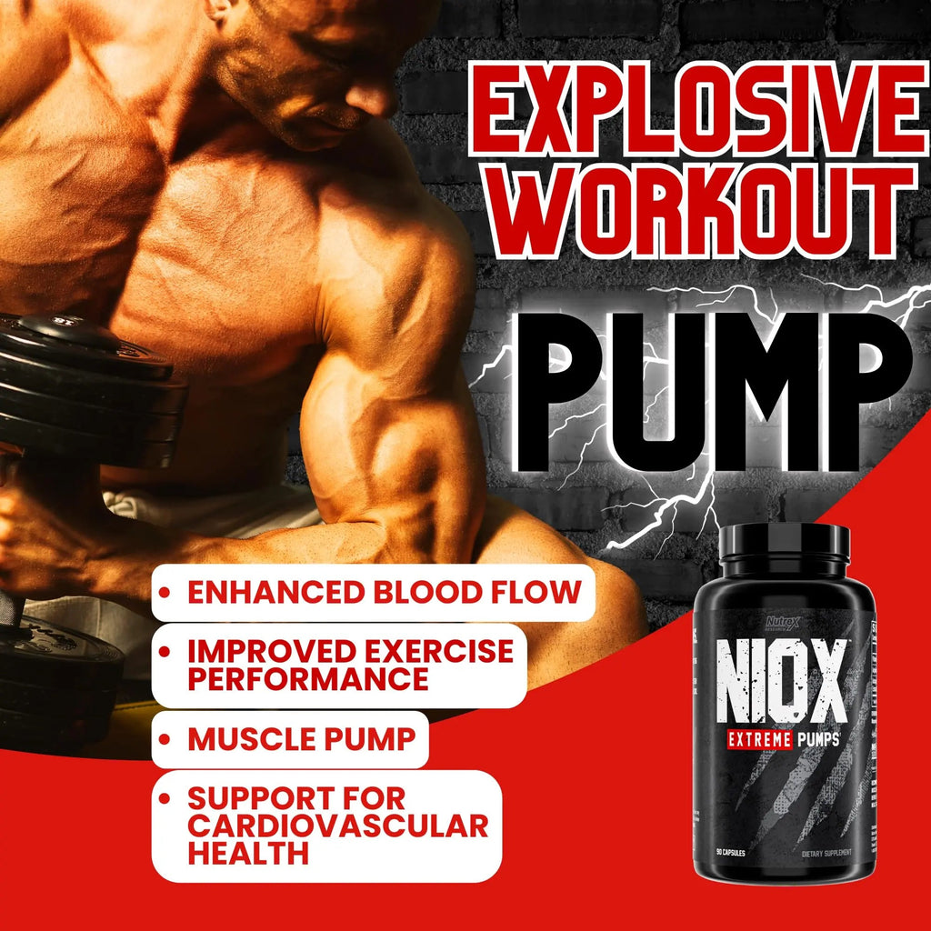 Nutrex Research NIOX Extreme Pumps - 180-Count Pre-Workout Pump Supplement Nutrex Research Au supplements