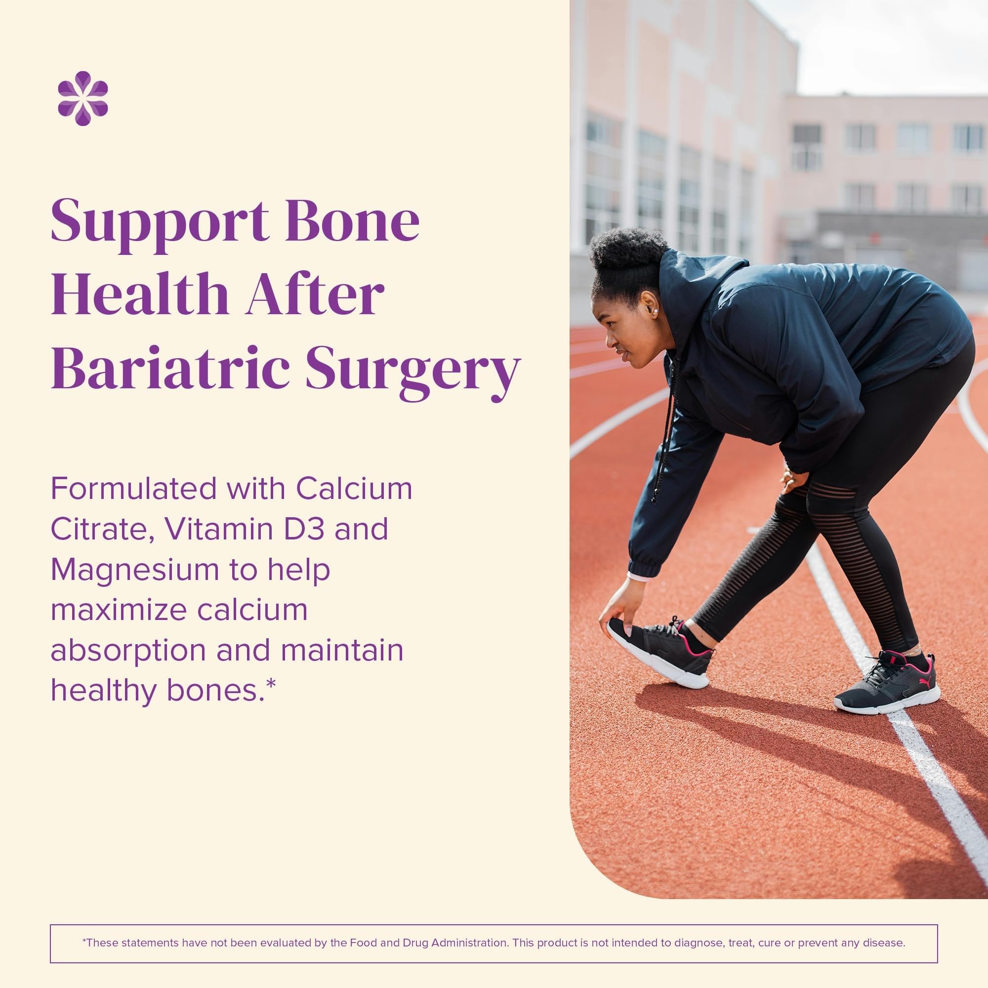 BariMelts Calcium Citrate with Vitamin D3 & Magnesium, 120 Smooth-Dissolving Tablets (1-Month Supply), Bariatric Calcium Supplements