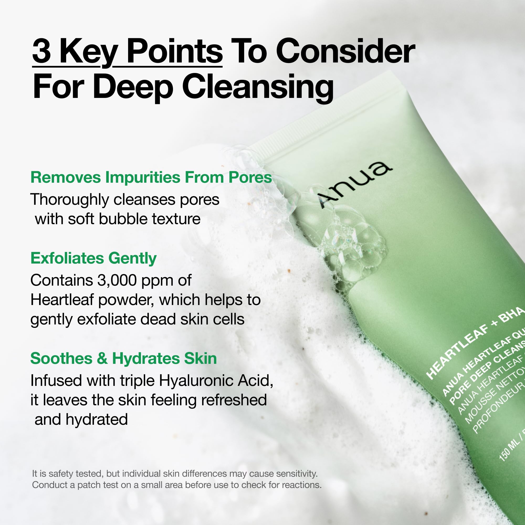 Anua Heartleaf Quercetinol Pore Deep Cleansing Foam, Face wash for Pore Refining Cleanser, Hydrating Daily Facial Cleanser