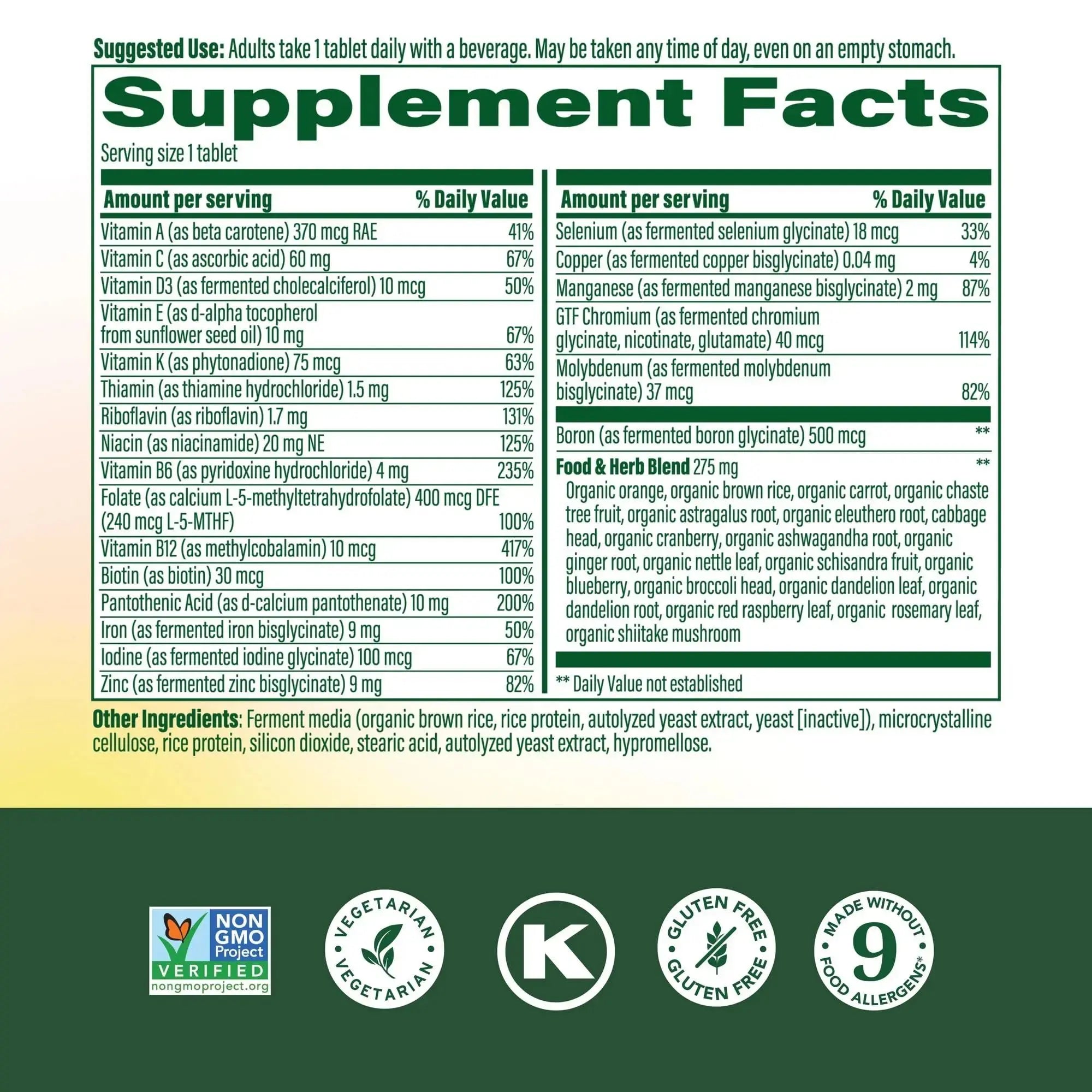 MegaFood Womens Multivitamin One Daily - Multivitamin for Women - Vitamin C, Vitamin D, Iron & B Vitamins - Bone MegaFood Au supplements