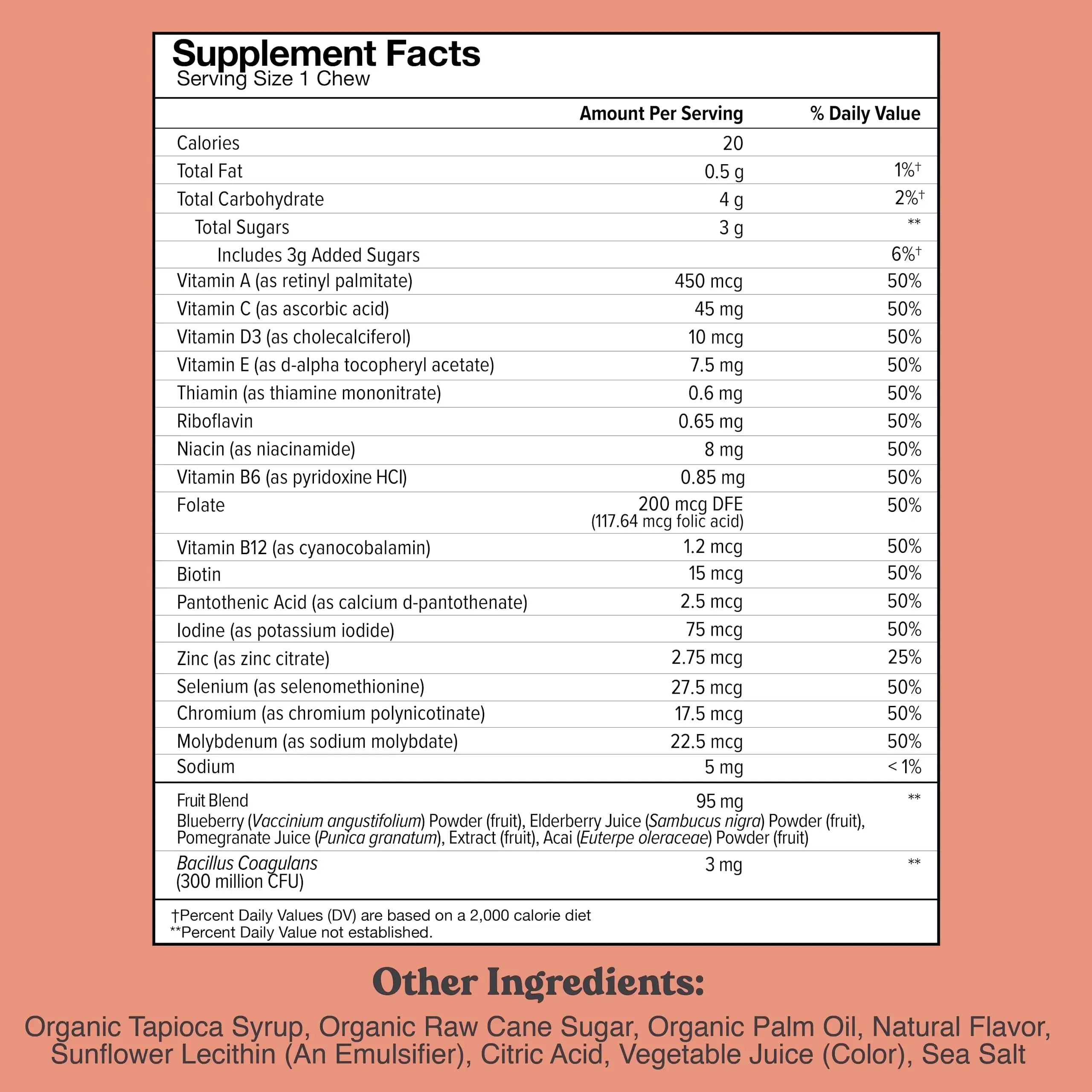 Chewsy Kids’ Multivitamin, Delicious Candy-Style Daily Vitamin Chews + Probiotics + Superfoods, Wild Berry Flavor Chewable Fruity Supplement Chews CHEWSY Au supplements