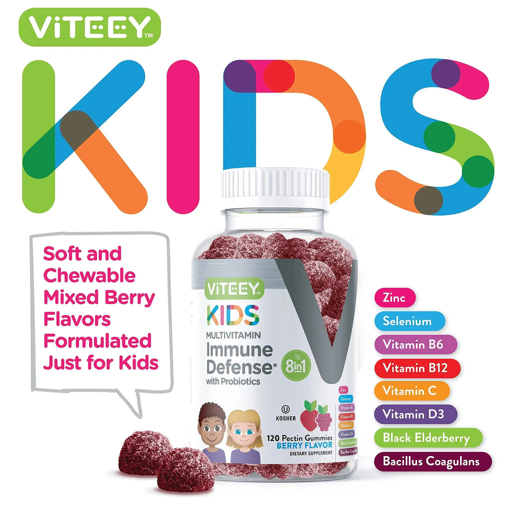 Viteey Kids Multivitamin Gummies with Probiotics - 8-1 Kids Vitamins for Immune Health Support with Vitamin C, D3, B12, B6 Viteey Au supplements