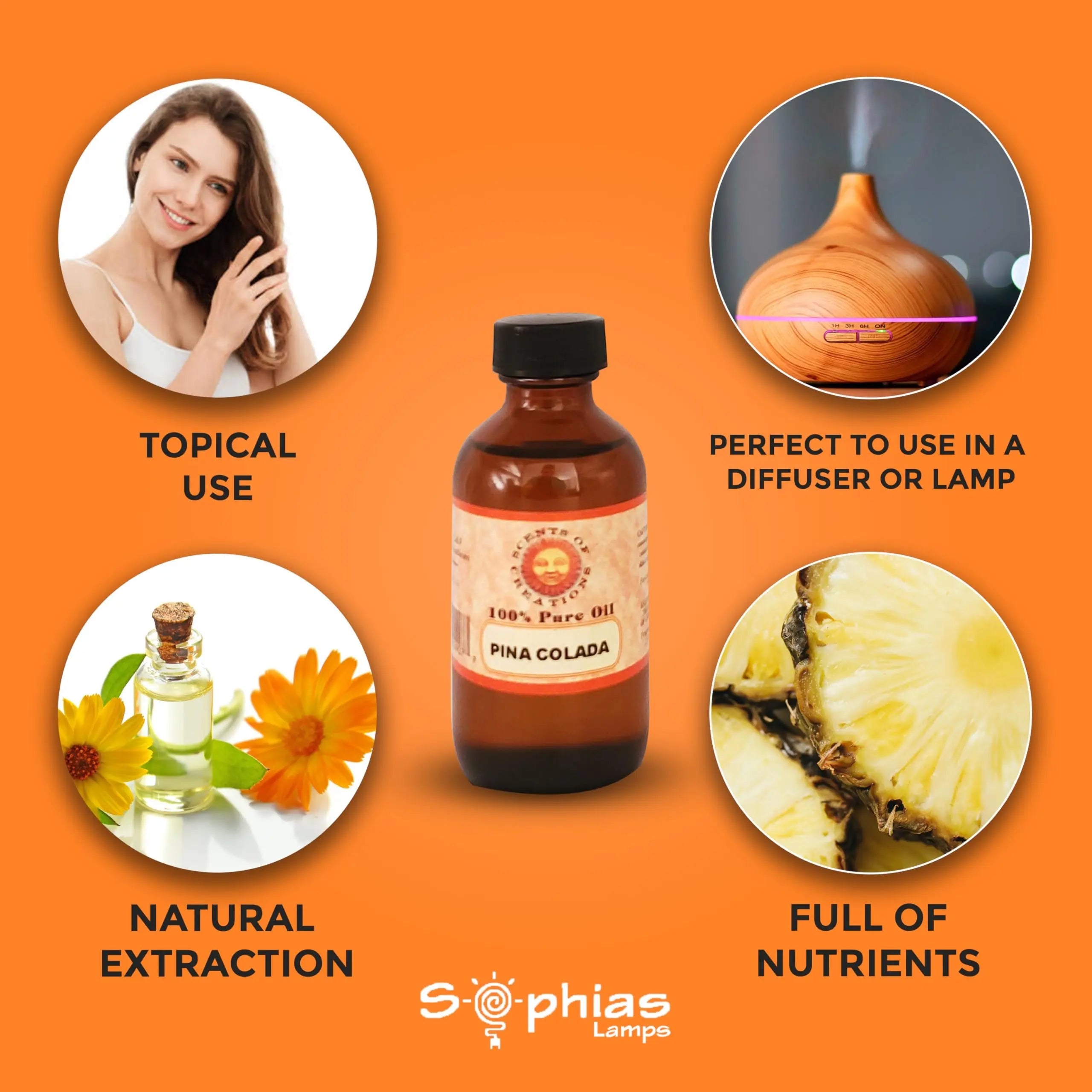 Essential Oil Pina Colada 2 OZ, 100% Natural undilute Oil, Value Size,Perfect Generic Au supplements