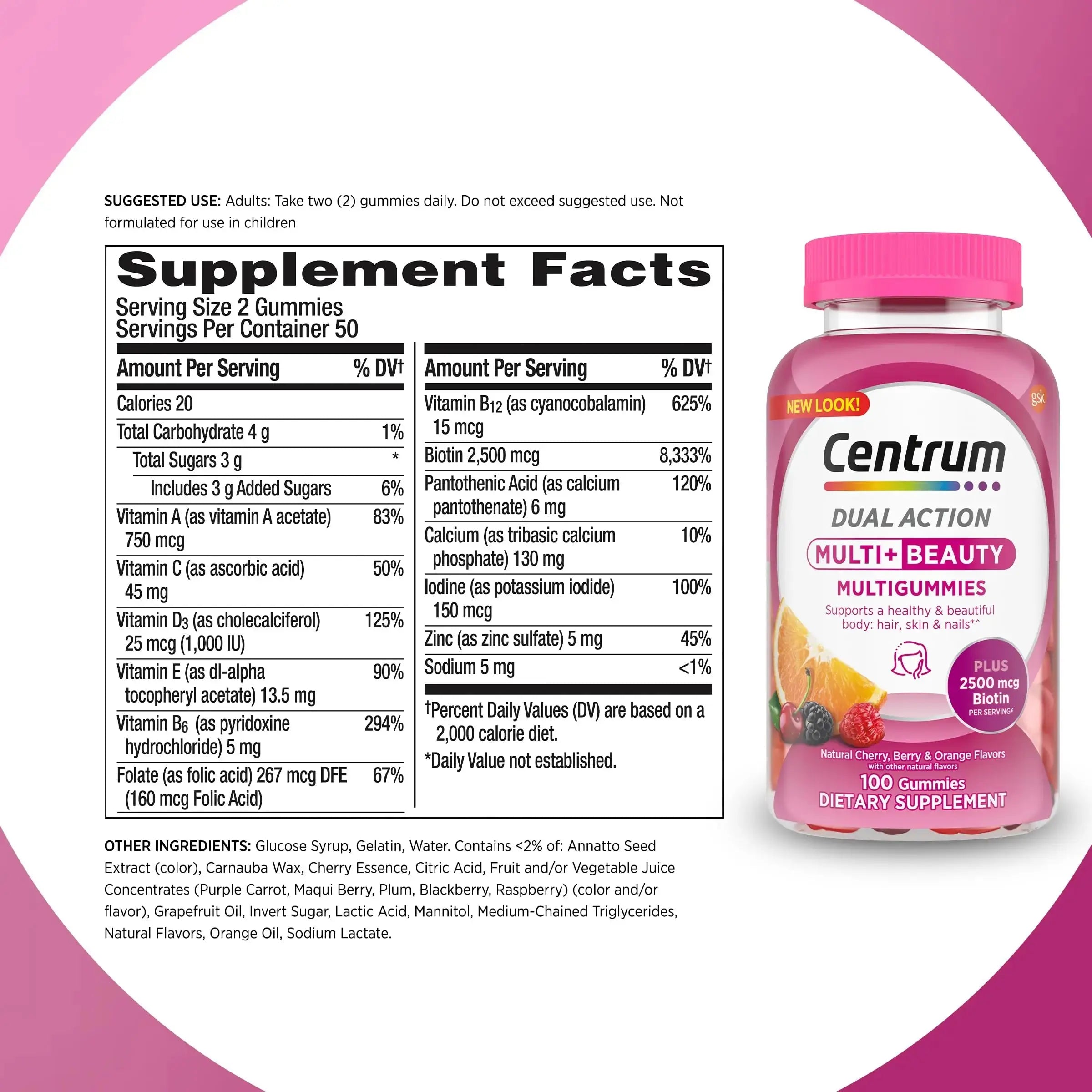 Centrum Multivitamin Gummy, 100 Count (Pack of 1) Centrum Au supplements