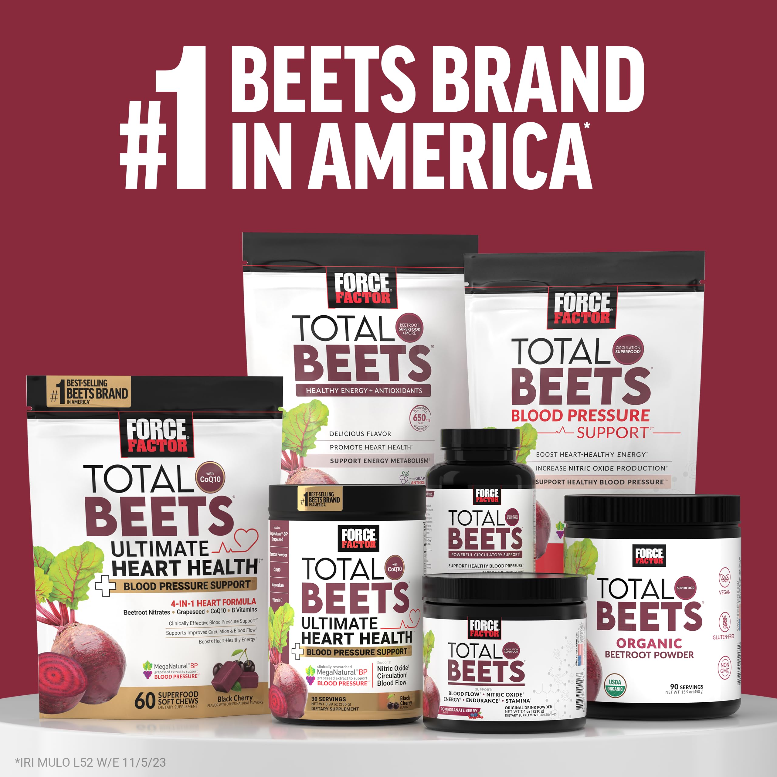 Force Factor Total Beets Organic Beetroot Powder Superfood to Boost Daily Nutrition, USDA Organic, Vegan, Gluten-Free