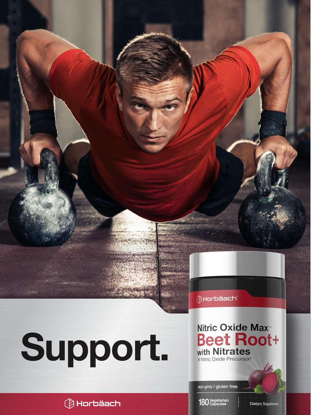 Horbäach Nitric Oxide Beet Root Capsules | 180 Count | with Nitrates and Precursor | for Men and Women | Vegetarian, Non-GMO