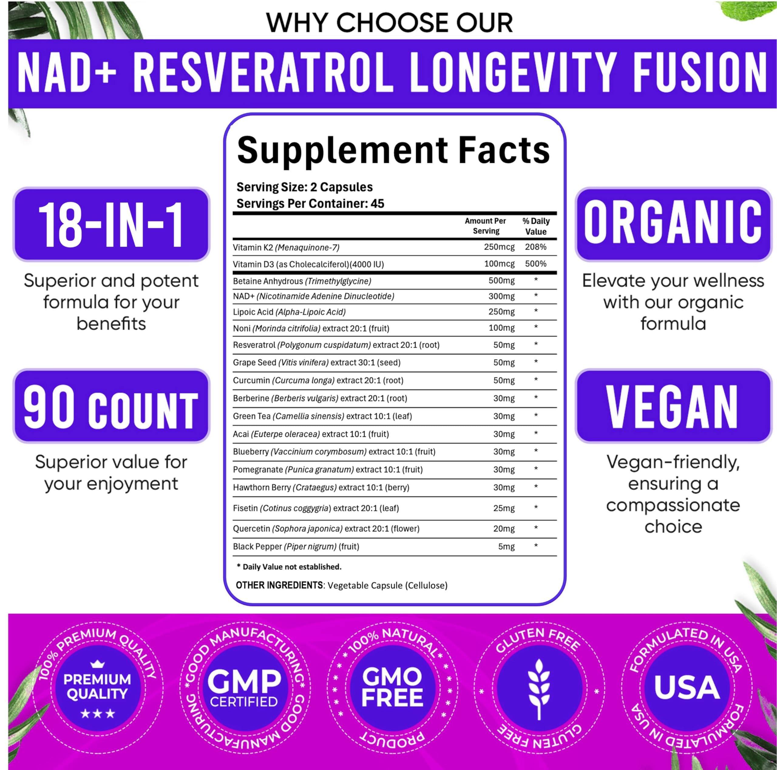 Adndale Liposomal NAD Supplement. Longevity Formula NMN Supplement Alternative. 90CT Advanced NAD+ Resveratrol Adndale Au supplements