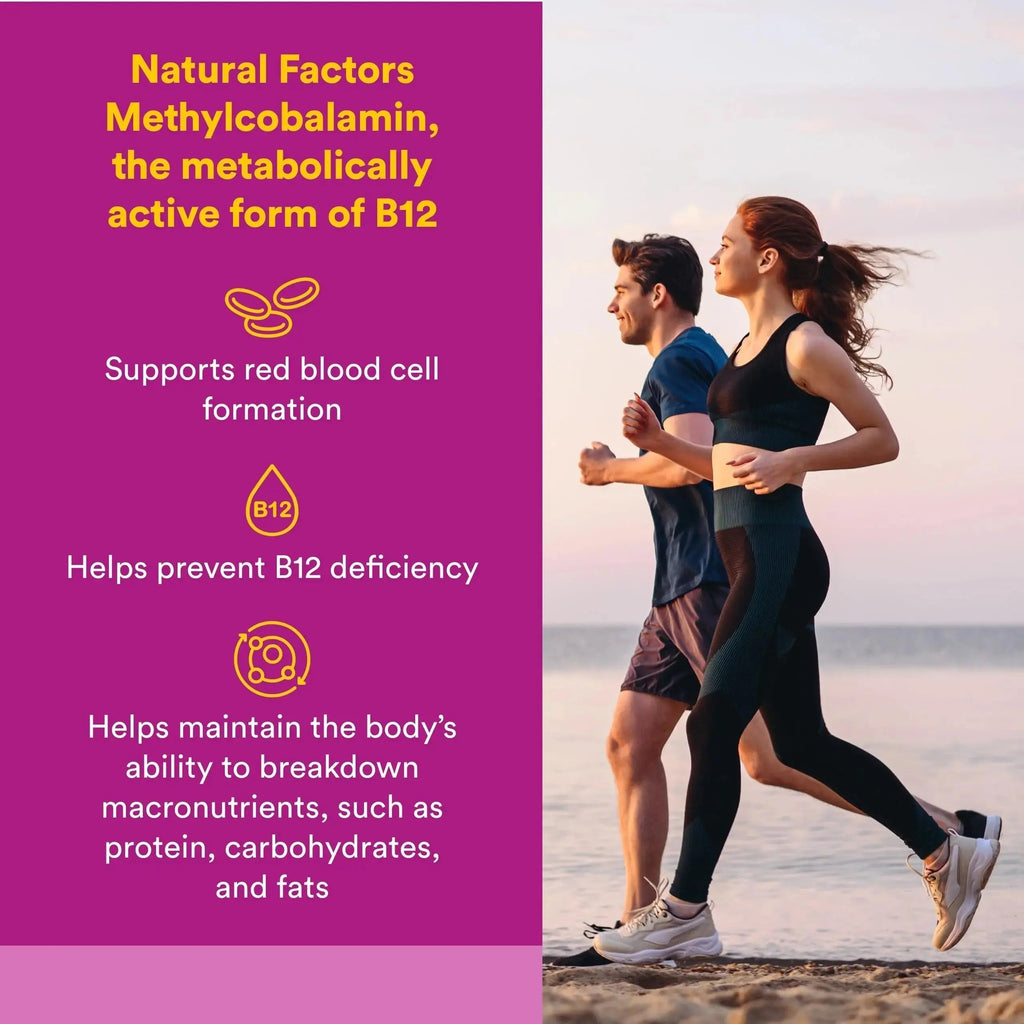 Natural Factors Methylcobalamin 1,000 mcg - Vitamin B12 Supplement in Metabolically Active Form - Supplement Supports Cll Formation Natural Factors Au supplements