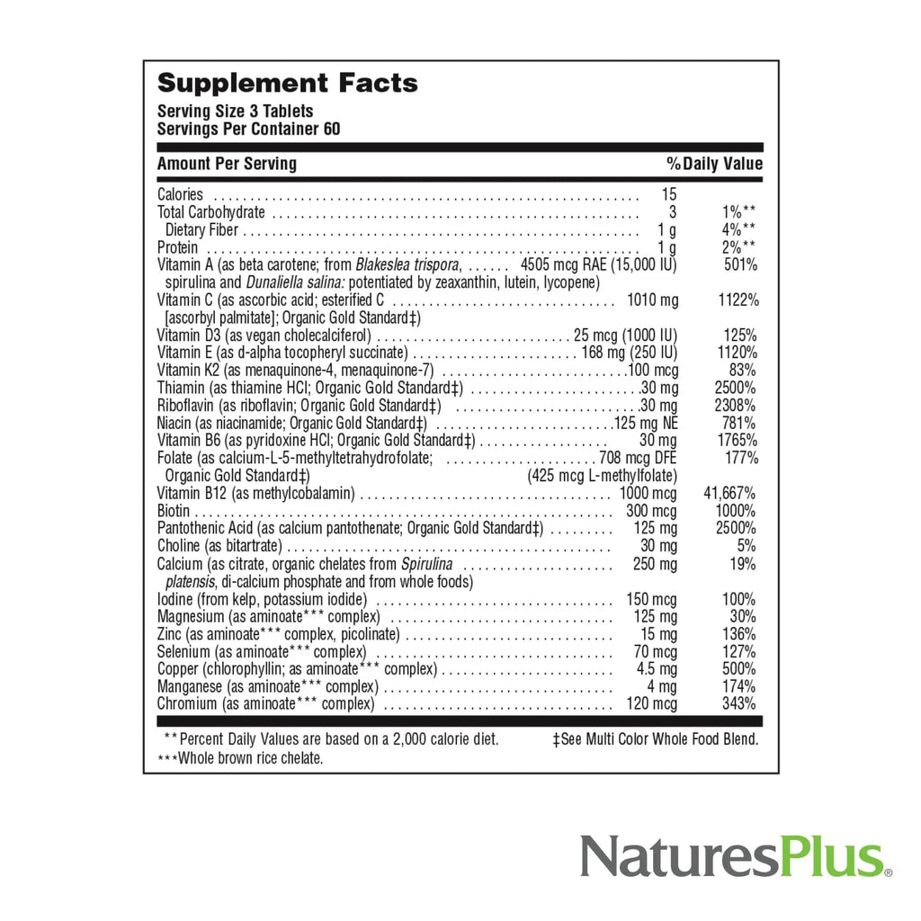 Natures Plus Source of Life Gold Multivitamin - 180 Tablets - Blood Support, Bone Support, Healthy Immune System NaturesPlus Au supplements
