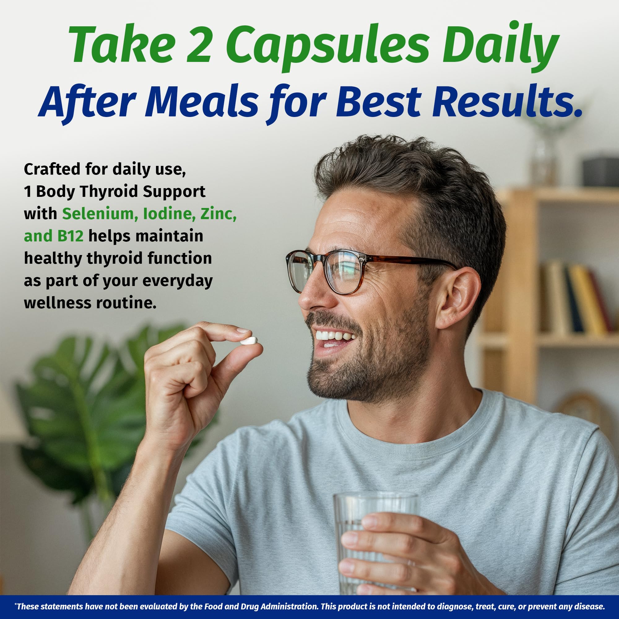 1 Body Thyroid Support Supplement for Women and Men, Selenium with Iodine, Zinc, B12, Ashwagandha and L-Tyrosine, Supports Hormone Health, Energy and Metabolism, 30 Day Supply 1 Body Au supplements
