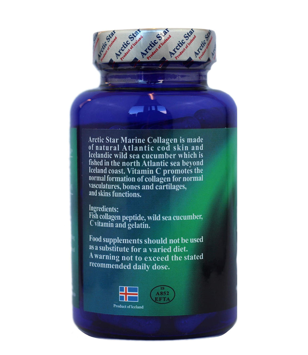 Arctic Star Marine Collagen-Vital Proteins Marine Collagen Peptides Supplement Pills for Healthy Skin Hair Nail - Hydrolyzed Collagen from Iceland - Joint Pain & Immune System Booster 90 Capsules