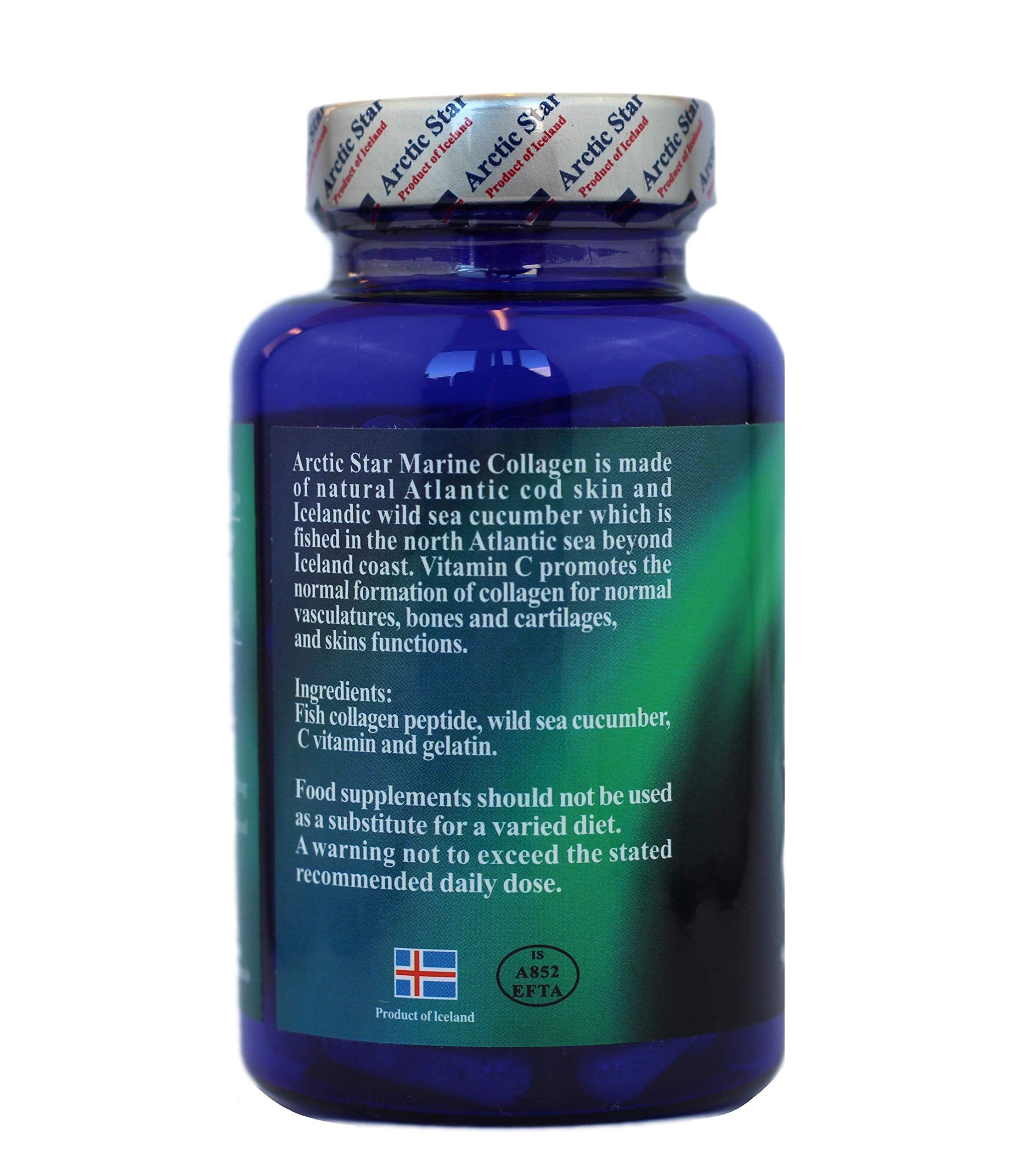 Arctic Star Marine Collagen-Vital Proteins Marine Collagen Peptides Supplement Pills for Healthy Skin Hair Nail - Hydrolyzed Collagen from Iceland - Joint Pain & Immune System Booster 90 Capsules