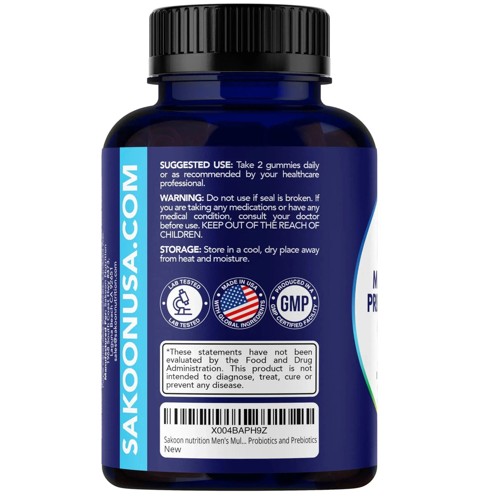Sakoon nutrition Men's Multivitamin Gummies with Probiotics and Prebiotics, Adult Multivitamin A, C, D, E, B & More Sakoon nutrition Au supplements