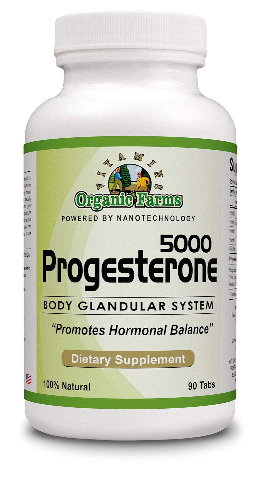 Organic Farm Vitamins Progesterone 5000 - Body glandular System Dietary Supplement, 100% Natural Progesterone Pills - Formula to Balance Hormones - progesterone Supplement, 90 Tablets Organic Farms Vitamins Au supplements