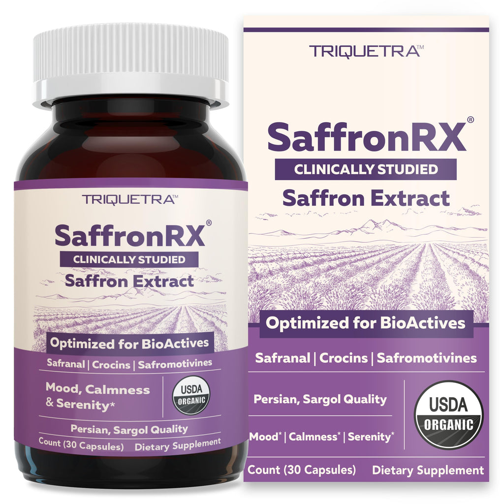 Organic Saffron Extract: Optimized Extract with Safromotivines, Safranal, and Crocins – Clinically Studied | Premium Persian Sargol Quality | Supports Mood,