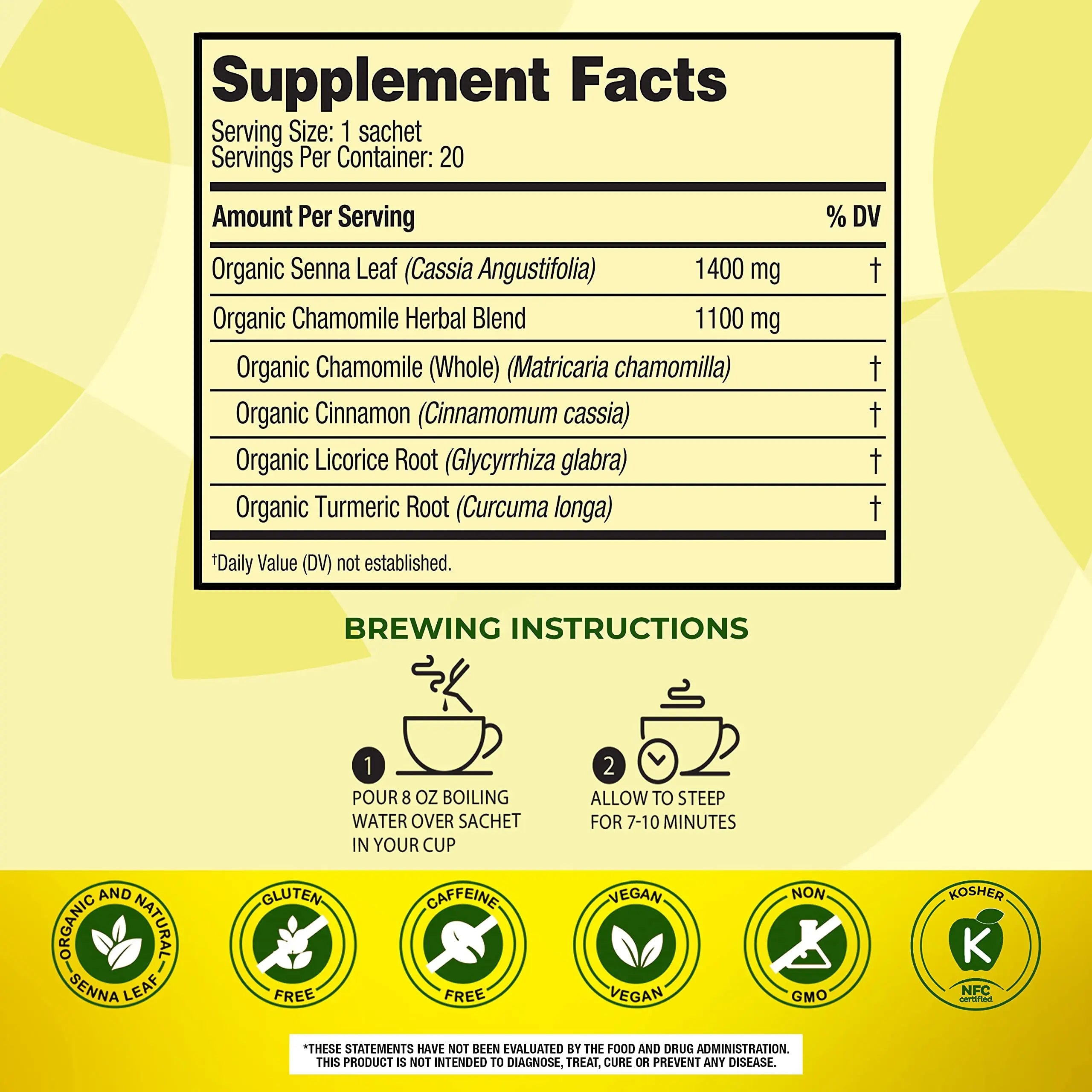 Senokot Dietary Supplement, Natural and Organic Senna Leaf, Laxative Tea for Occasional Senokot Au supplements