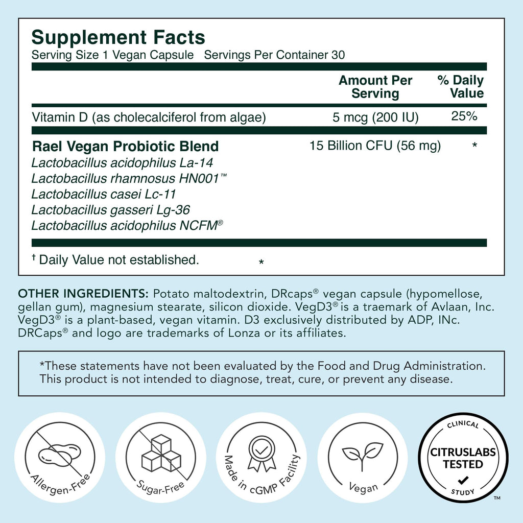 Rael Probiotics for Women - pH Balance Supplement with Prebiotics, Vaginal Immune Health (30 Servings)