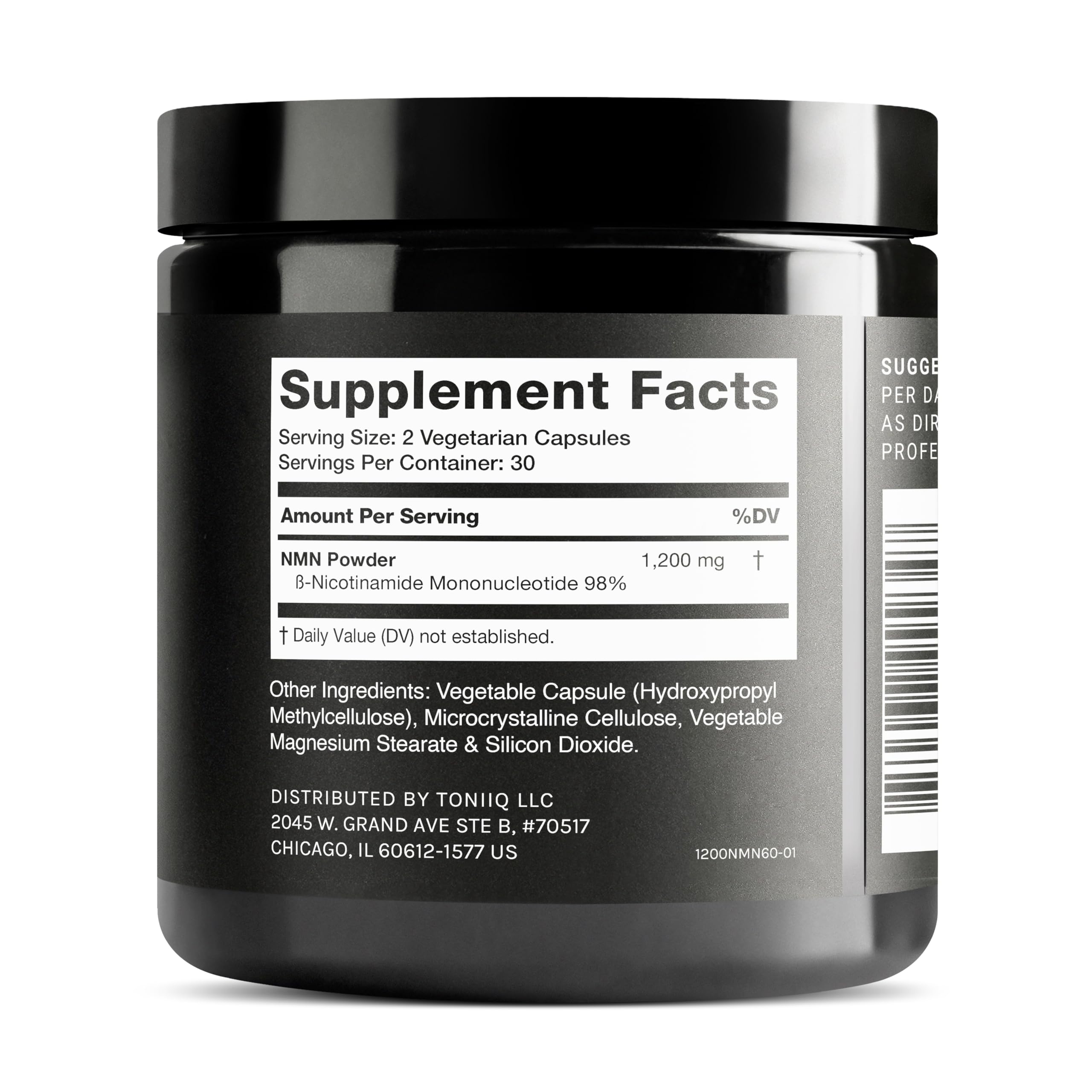Toniiq NMN Supplement 1200mg - Third Party Tested Stabilized Capsules - 98% Highly Purified for NAD + - 60 Capsules Nicotinamide Mononucleotide Booster Supplement Toniiq Au supplements