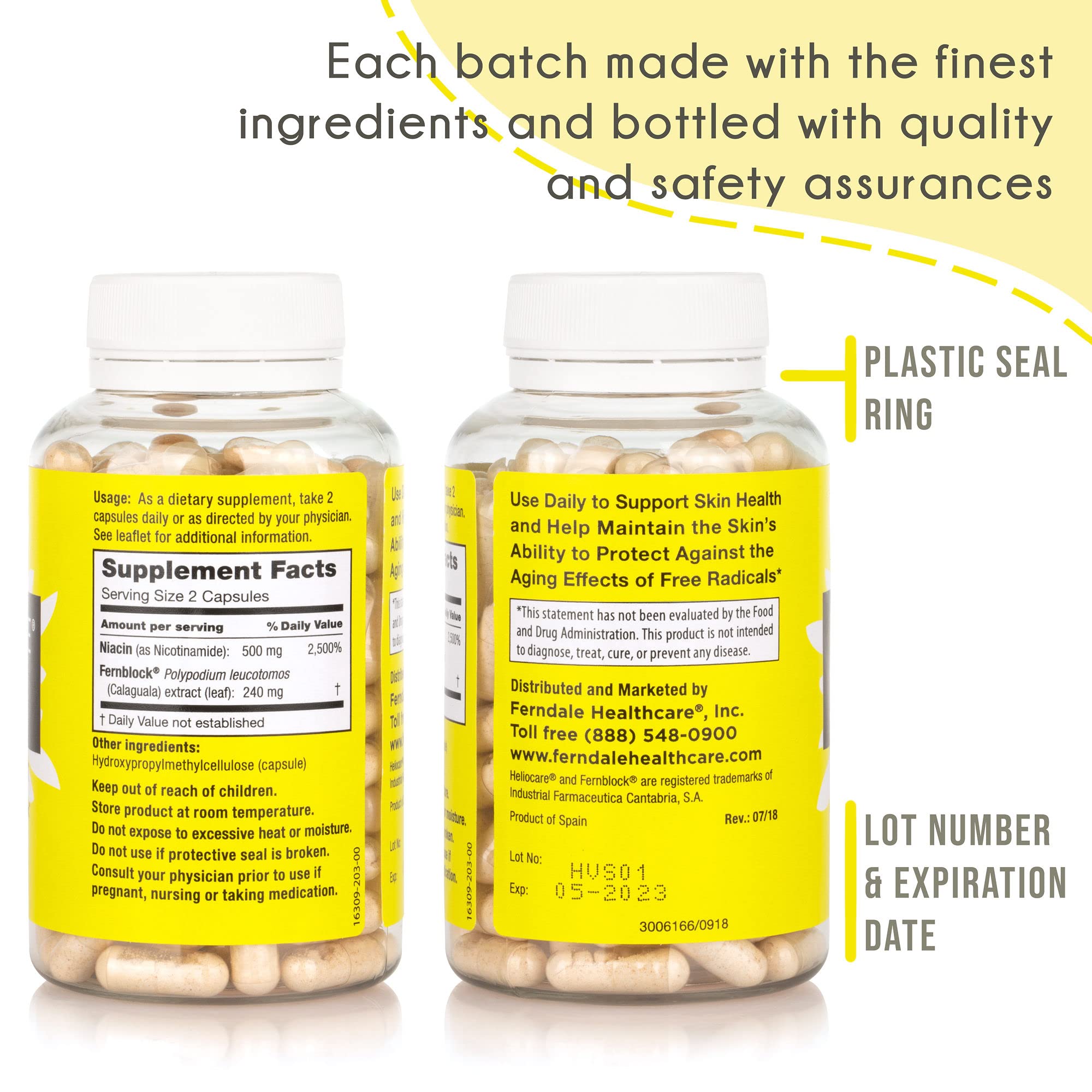 Heliocare Advanced Niacin B3 Supplement: Fernblock PLE Extract 240mg Per Serving - Supports Skin Cell Health W/Antioxidant