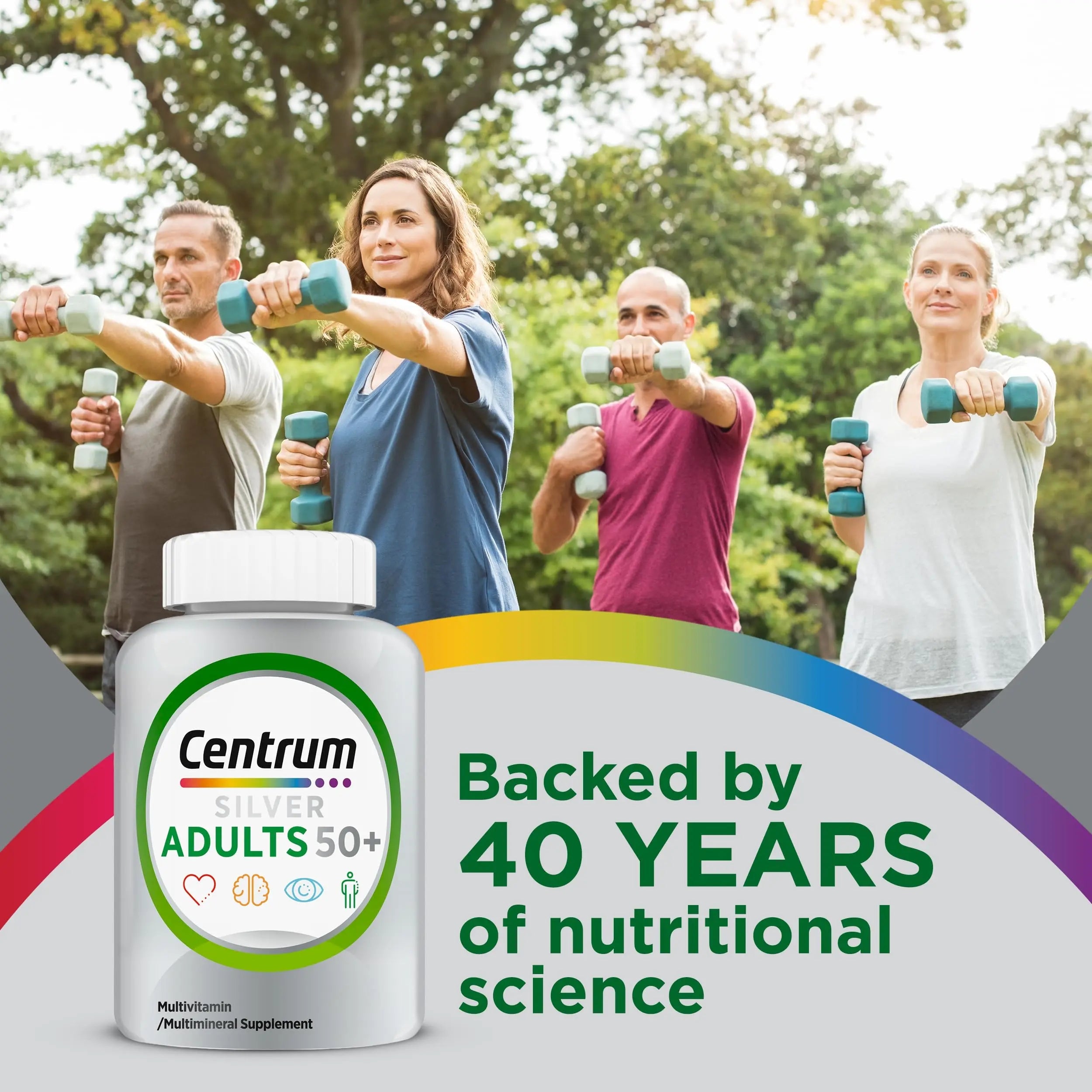 Centrum Silver Multivitamin for Adults 50 Plus, Multivitamin/Multimineral Supplement, Vitamin D3, B Vitamins, Gluten Free, Non-GMO Ingredients Centrum Au supplements