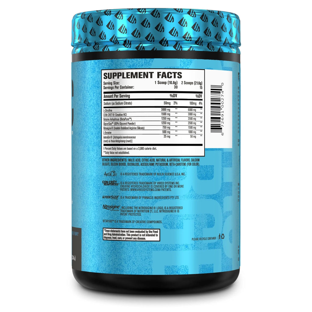 Nitric Surge Stim Free Pre Workout Powder - Caffeine Free Nitric Oxide Supplement Jacked Factory Au supplements