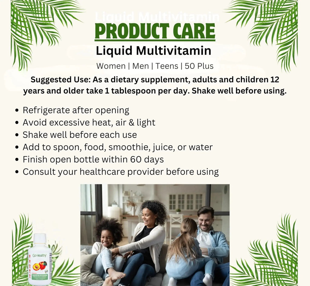 Go Healthy Liquid Vitamins for Women, Men, Teens | Vegan Vitamin & Mineral | High Absorption | Premium Liquid Multivitamin | Go Healthy Natural Au supplements
