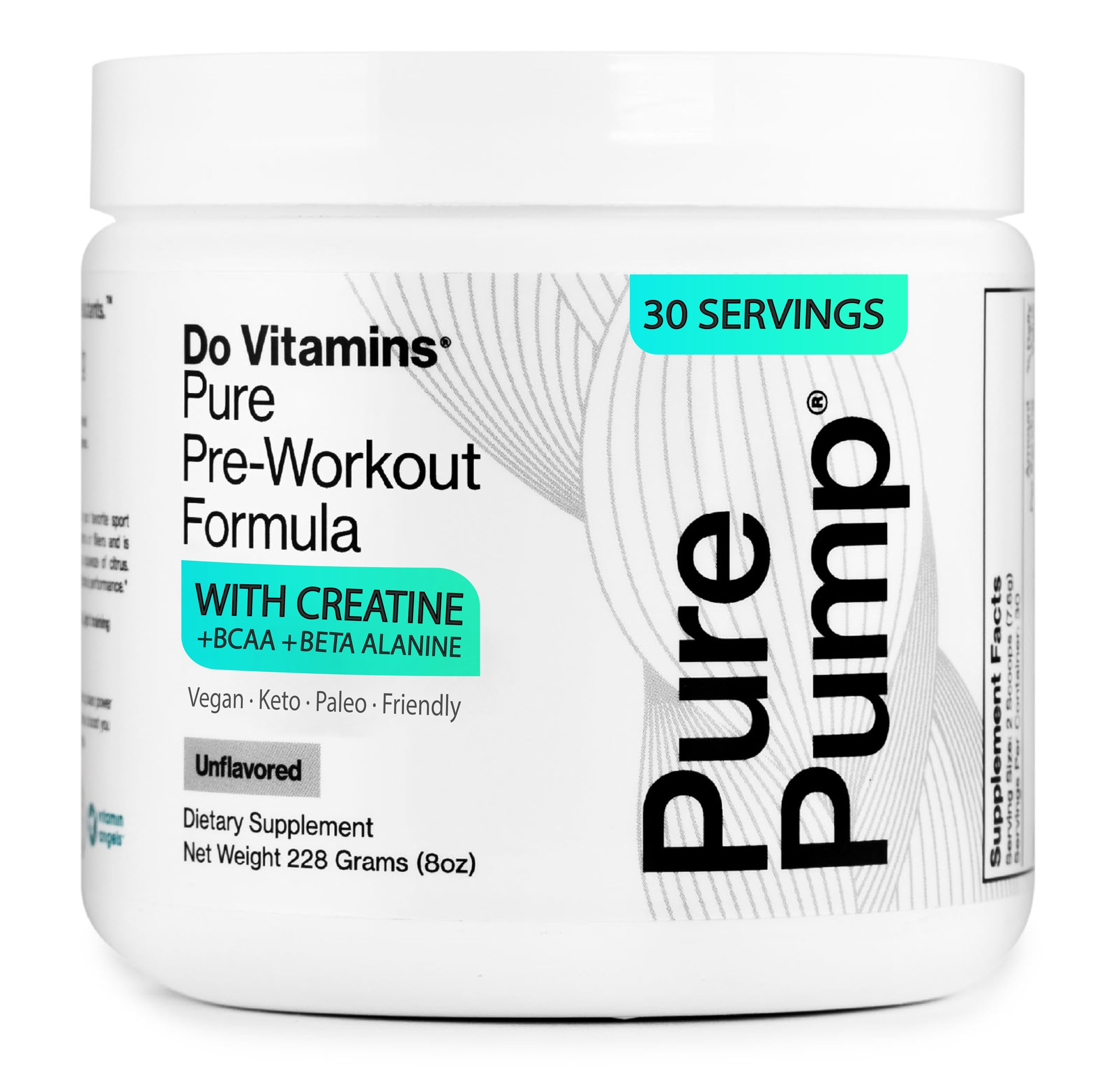 Do Vitamins PurePump Clean Pre Workout Powder for Men & Women - Preworkout with Creatine BCAA - Clean Energy Pre-Workout - All Actives. Zero fillers.