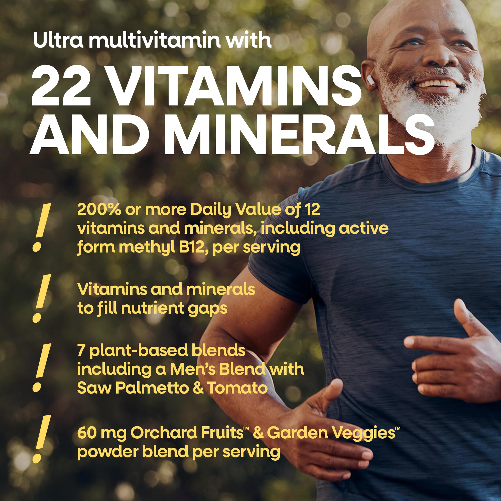 Nature's Way Alive! Men’s 50+ Daily Ultra Multivitamin, High Potency Formula, Supports Healthy Brain, Eyes & Heart*, with Methylated B12