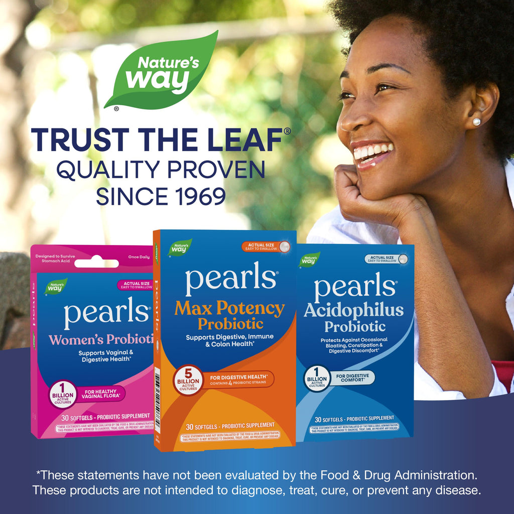 Nature's Way Pearls Max Potency Probiotic for Men and Women, Supports Digestive, Immune, Colon Health*, 5 Billion Live Cultures, No Refrigeration Required, 30 Softgels Nature's Way Au supplements