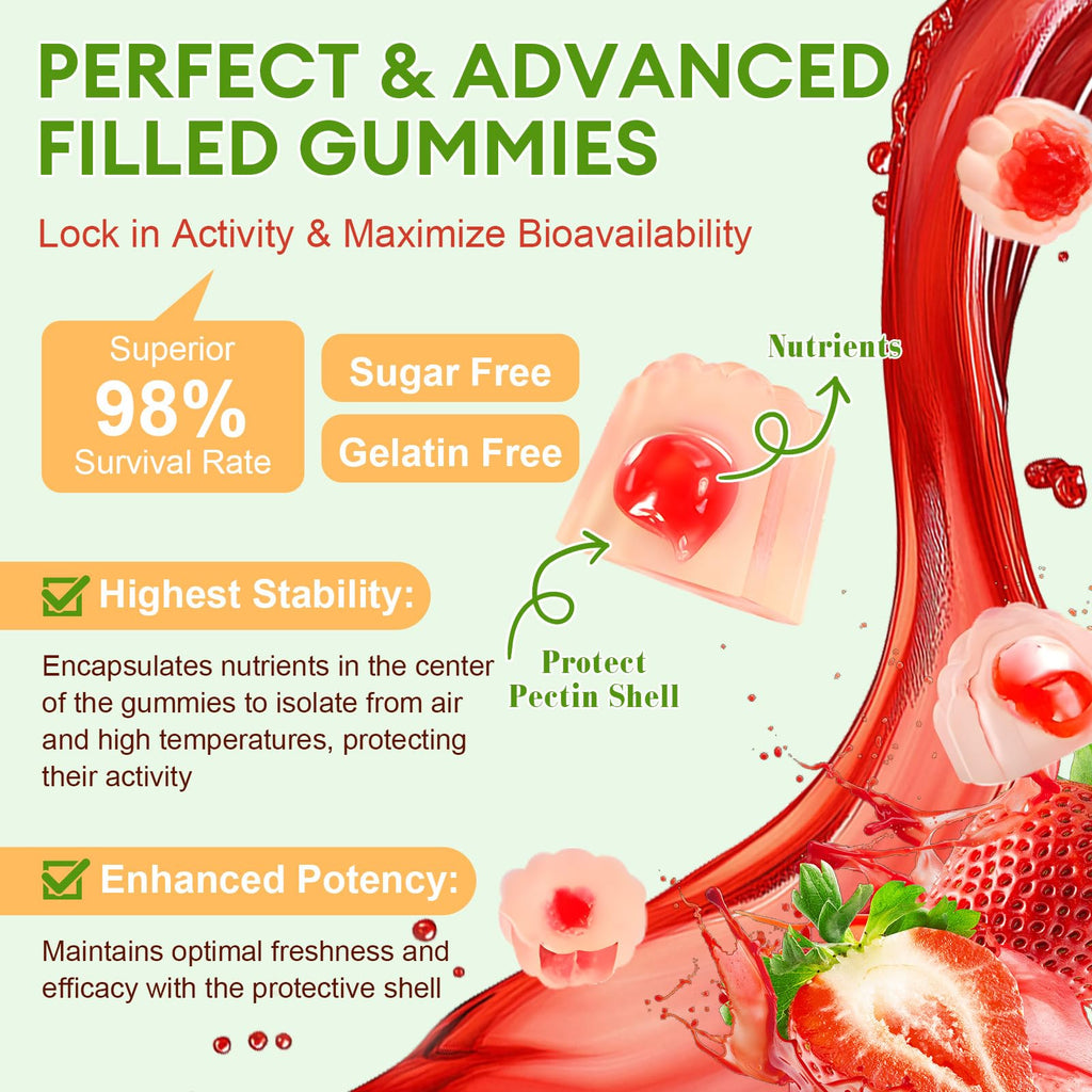 Totaria Sugar Free 5-in-1 Probiotic Prebiotic Postbiotic Gummy, 36 Strains Probiotics for Women Men with Digestive Enzymes, Peppermint, Complete Immune,