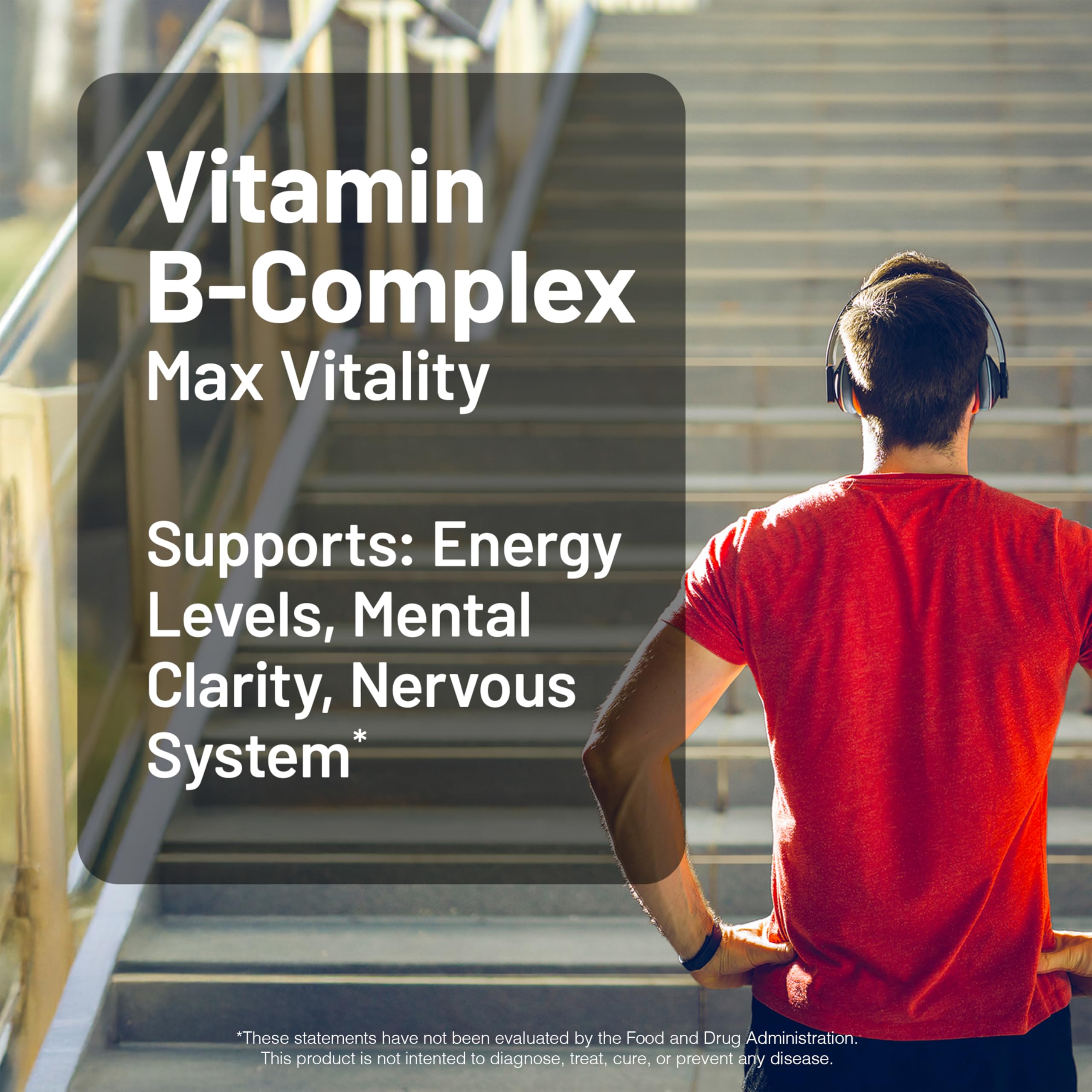 NatureWise Vitamin B Complex for Women and Men - with Folic Acid Biotin B1 B2 B3 B6 B12 - Support Cellular Energy & Mental Clarity - Gluten & Dairy Free