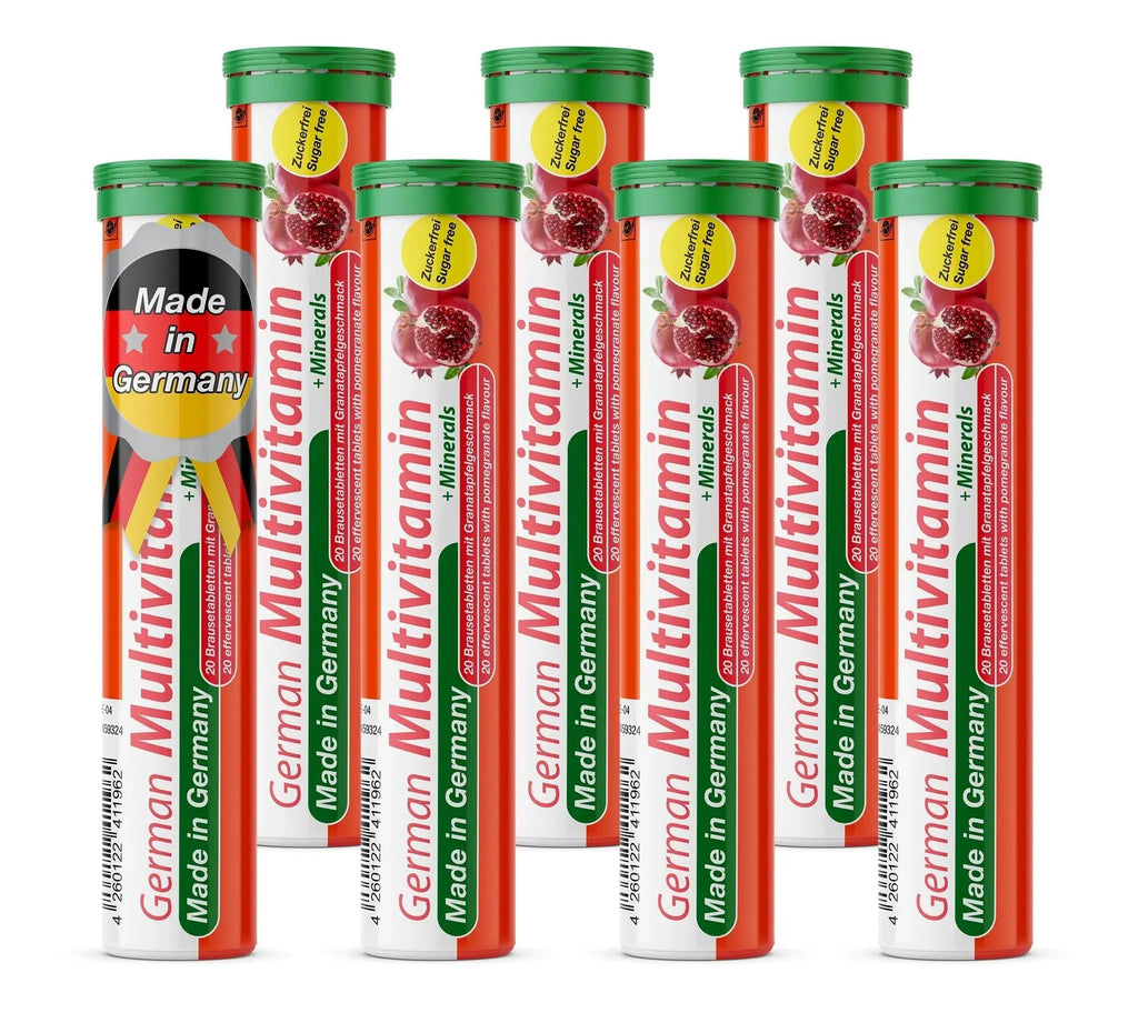 T&D German Multivitamin + Mineralien Drink Effervescent Tablets 140 Servings Pomegranate Flavour – 10 Vitamins + 2 Minerals T&D Au supplements