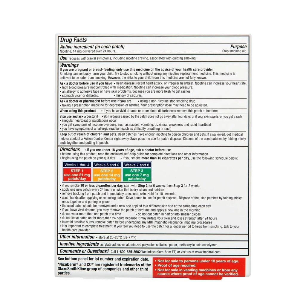 Rite Aid Nicotine Transdermal System Patch, Step 2, 14mg - 14 ct, Nicotine Rite Aid Au supplements