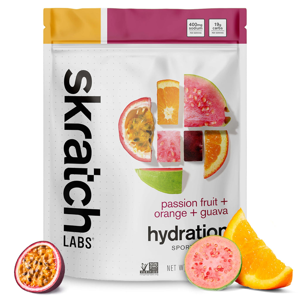 Skratch Labs Hydration Sports Drink Mix – Real‑Fruit Electrolyte Powder for Fast Hydration & Endurance | Passion Fruit Orange Guava | 20 Servings | Vegan,