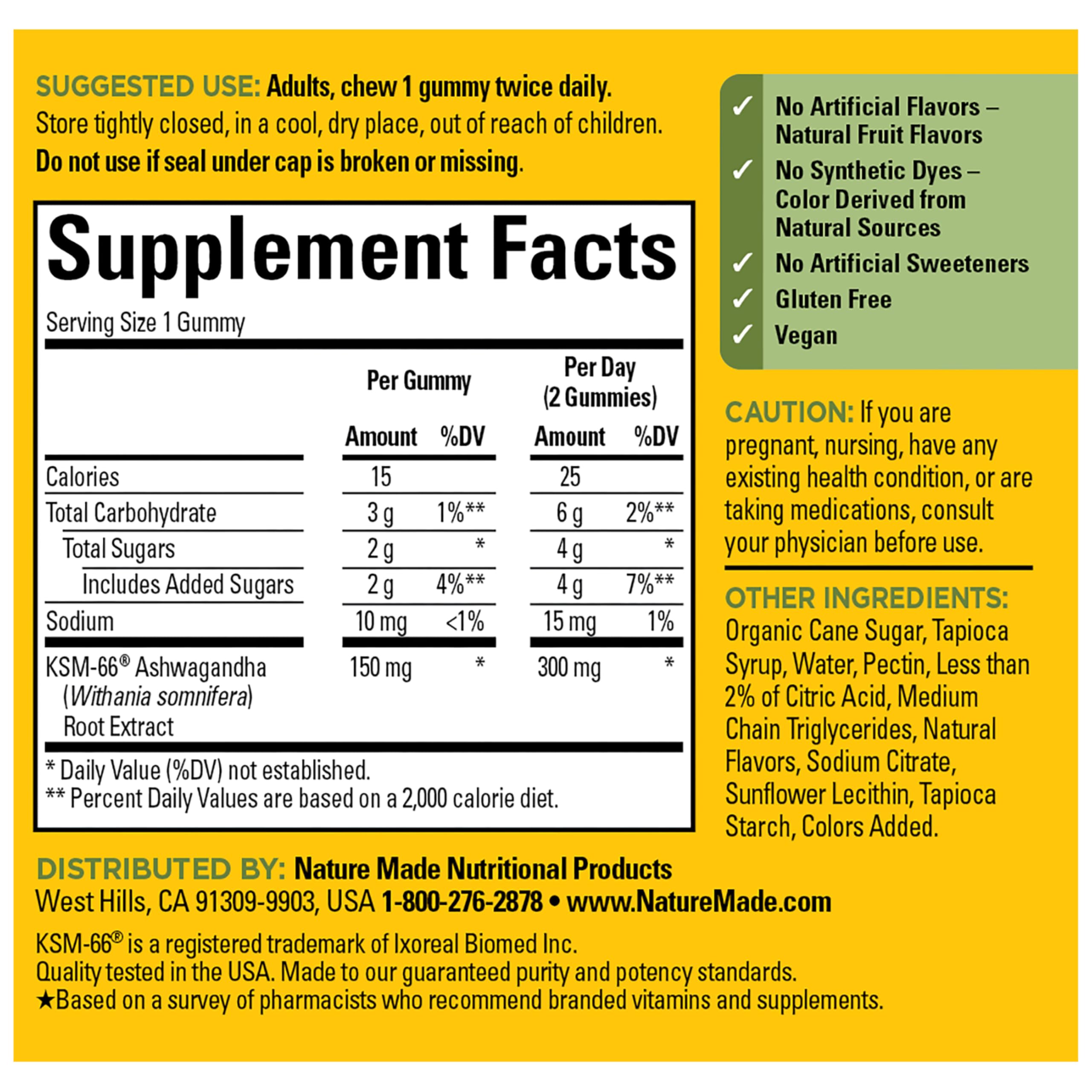 Nature Made Ashwagandha Gummies, Vegan, KSM 66 Ashwagandha Supplement for Stress Support, 60 Count, 30-Day Supply Nature Made Au supplements