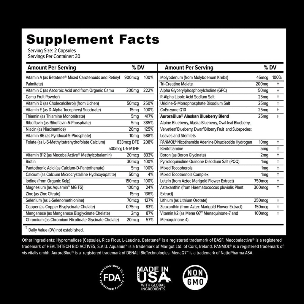 Primitive Scientific Whole Food Daily Essential Multivitamins for Adults and Seniors - 2X a Day - Vitamin A, C, D, E, B12 and Minerals Primitive Scientific Au supplements