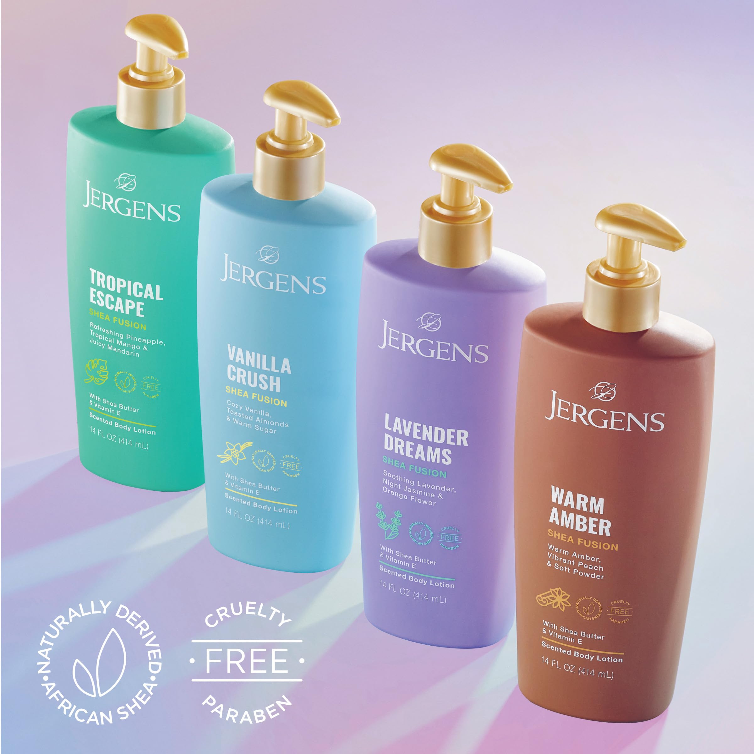Jergens Shea Fusion Tropical Escape Body Lotion, Moisturizer with Shea Butter & Vitamin E, 14 Fl Oz