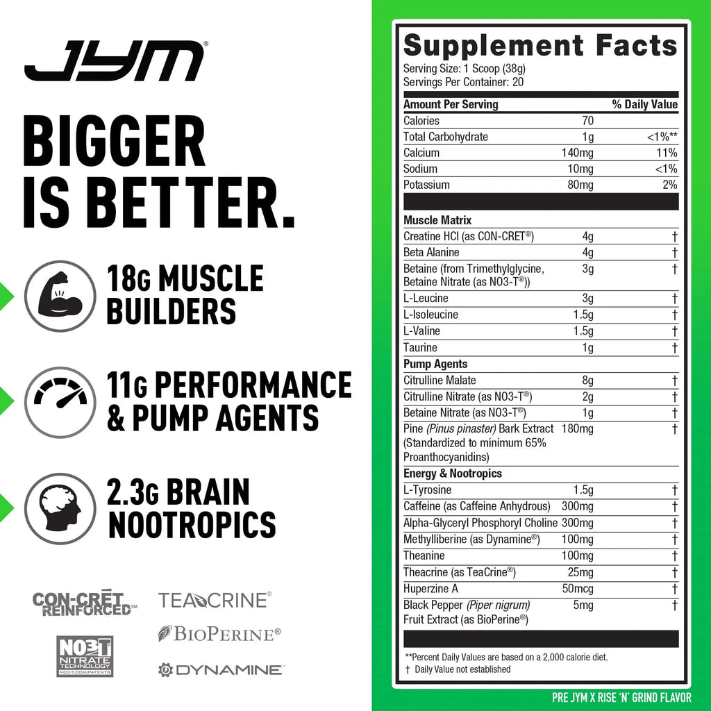 PRE JYM X - Rise N' Grind JYM Supplement Science Au supplements