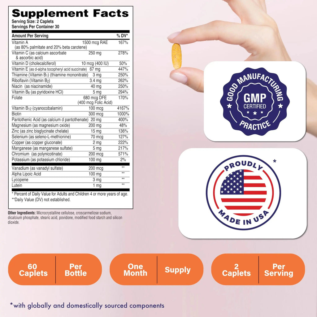 Health Thru Nutrition Ultra-Betic Multivitamin 60 Count | Supports Nerve, Vision, Energy | with ALA, Lycopene | Health Thru Nutrition Au supplements