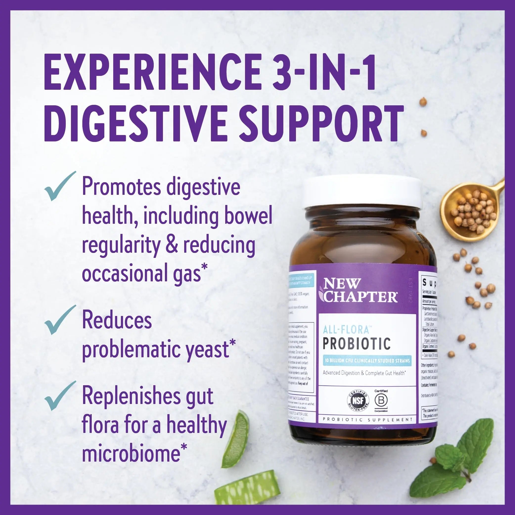 New Chapter Probiotic All-Flora - 60 ct (2 Month Supply) for Advanced Digestion New Chapter Au supplements