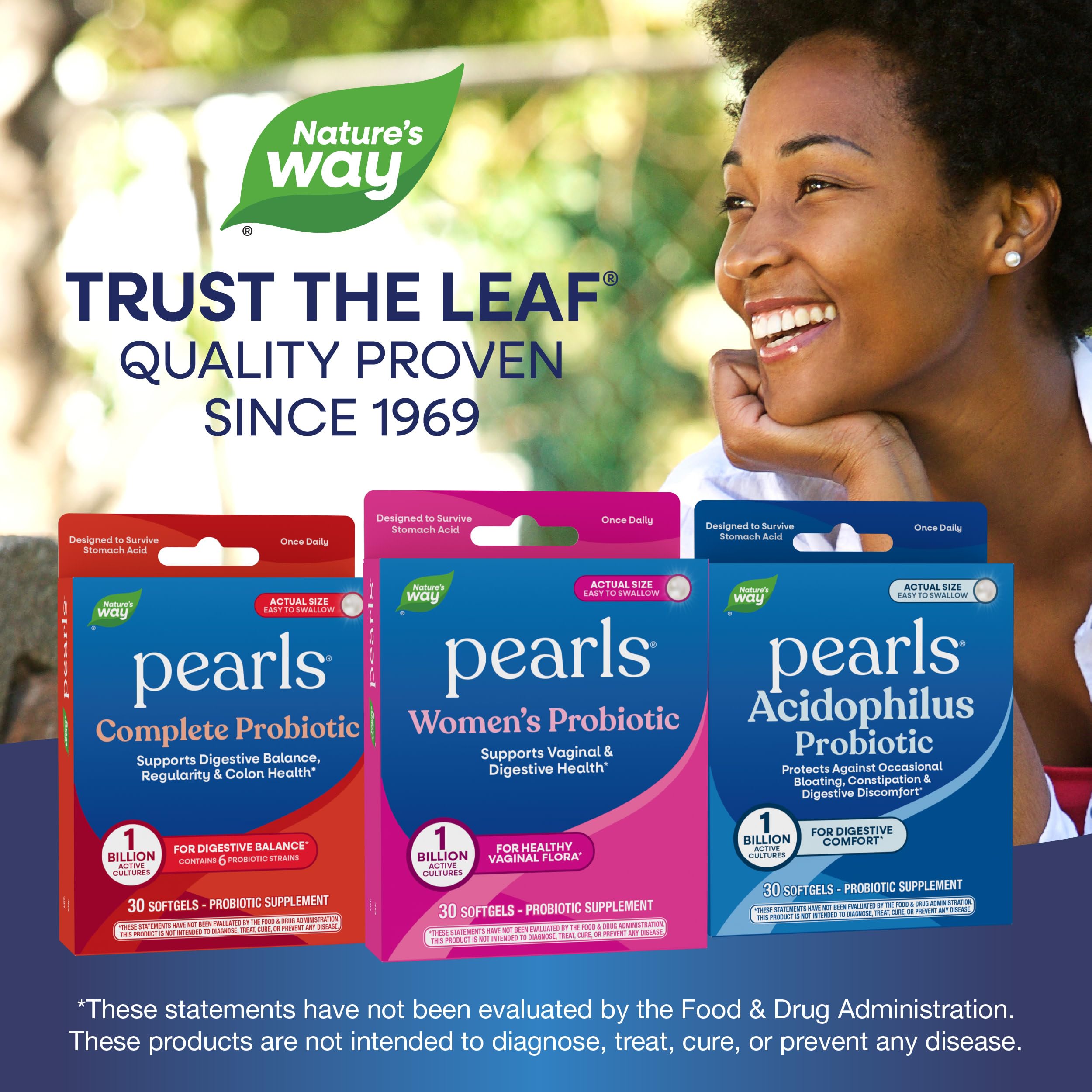 Nature's Way Pearls Women's Probiotic, Supports Women's and Digestive Health*, Protects Against Occasional Constipation & Bloating*, 1 Billion Live Cultures, 30 Softgels (Packaging May Vary) Nature's Way Au supplements