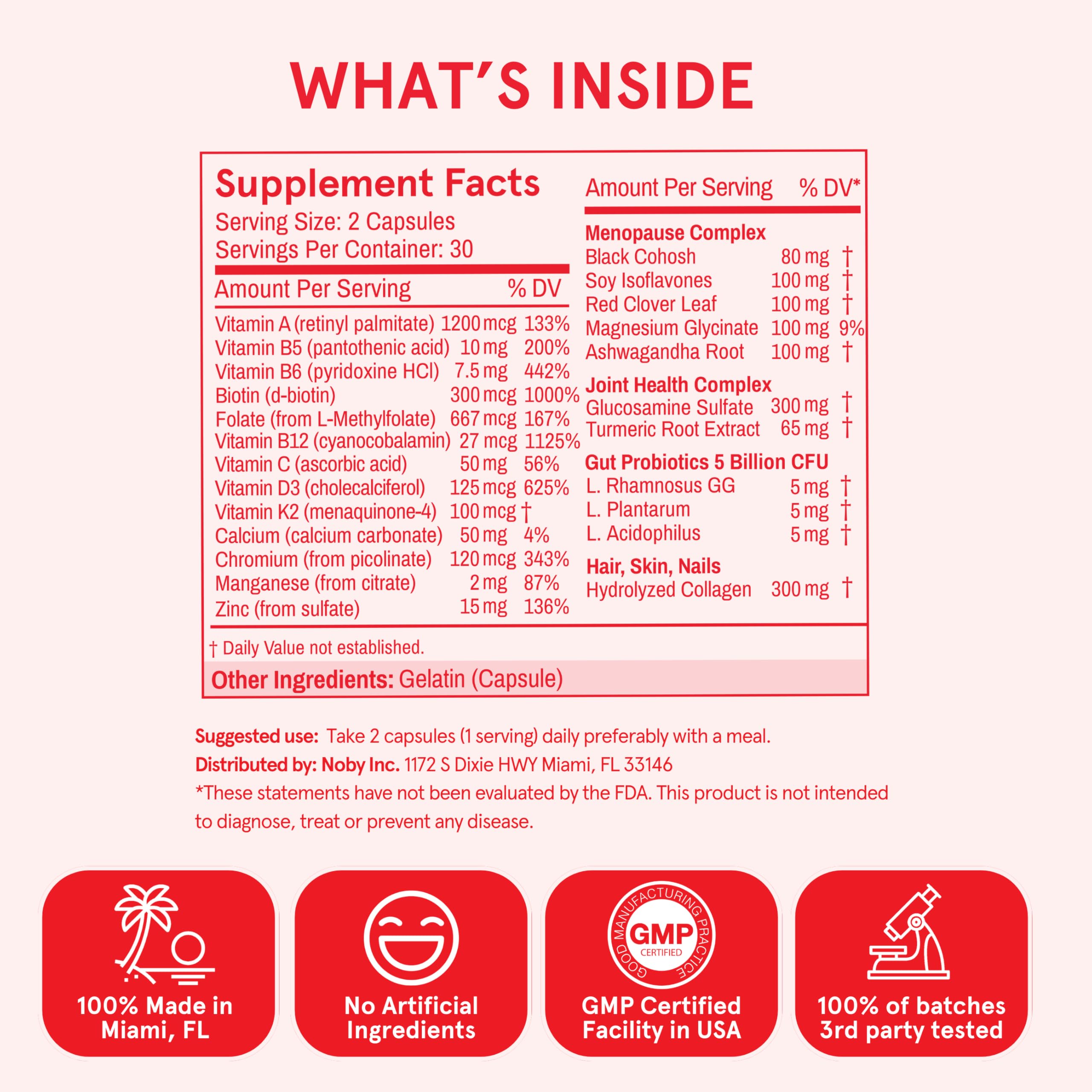 Peach Perfect Menopause Multivitamin | 21 Vitamins for Women 45+ | Black Cohosh, Ashwagandha, Vitamin D3+K2, Probiotics & Collagen | Support for Hot Flashes, Mood Swings, Joint & Skin Health | 30 SVG Peach Perfect Au supplements