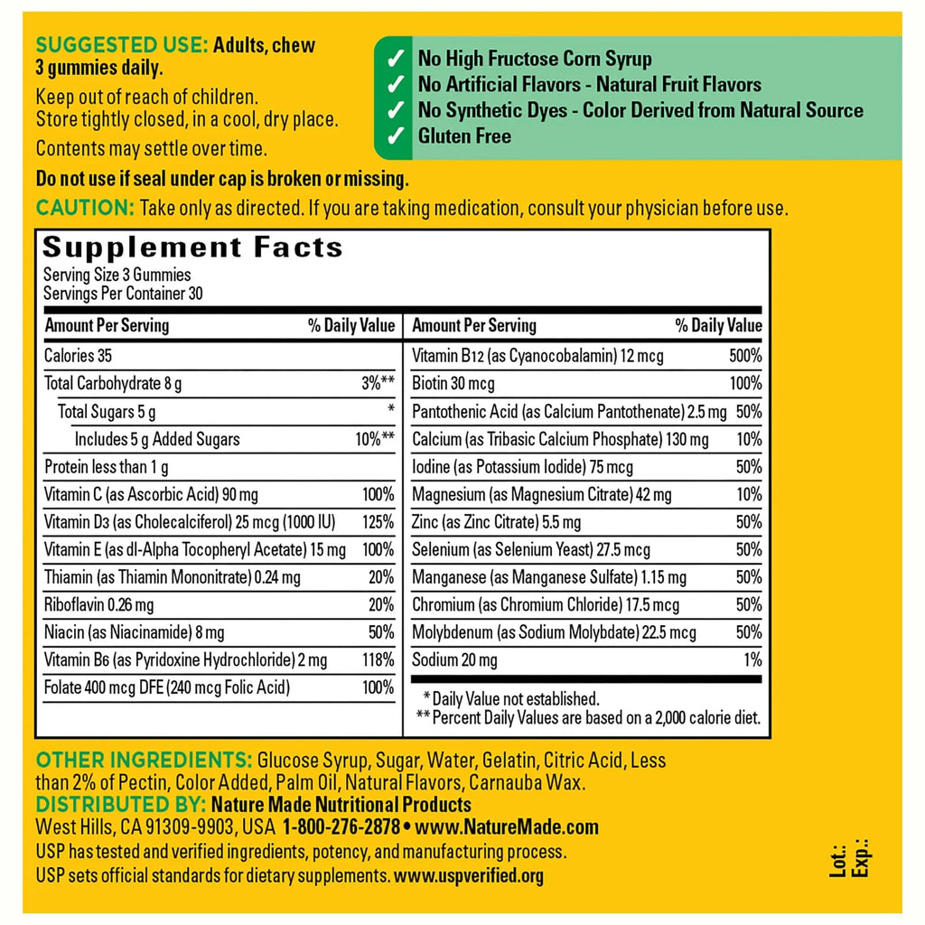 Nature Made Advanced Multivitamin Gummies for Adults, Women's and Men's Multivitamin Gummies with Magnesium Citrate Nature Made Au supplements