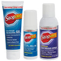 Stopain Pain Relief Combo Set (Gel, Roll On, Spray) USA Made, Max Strength Fast Acting with MSM, Glucosamine, Menthol for Lower Back, Knee, Neck HSA FSA Topical Analgesic Products Stopain Au supplements