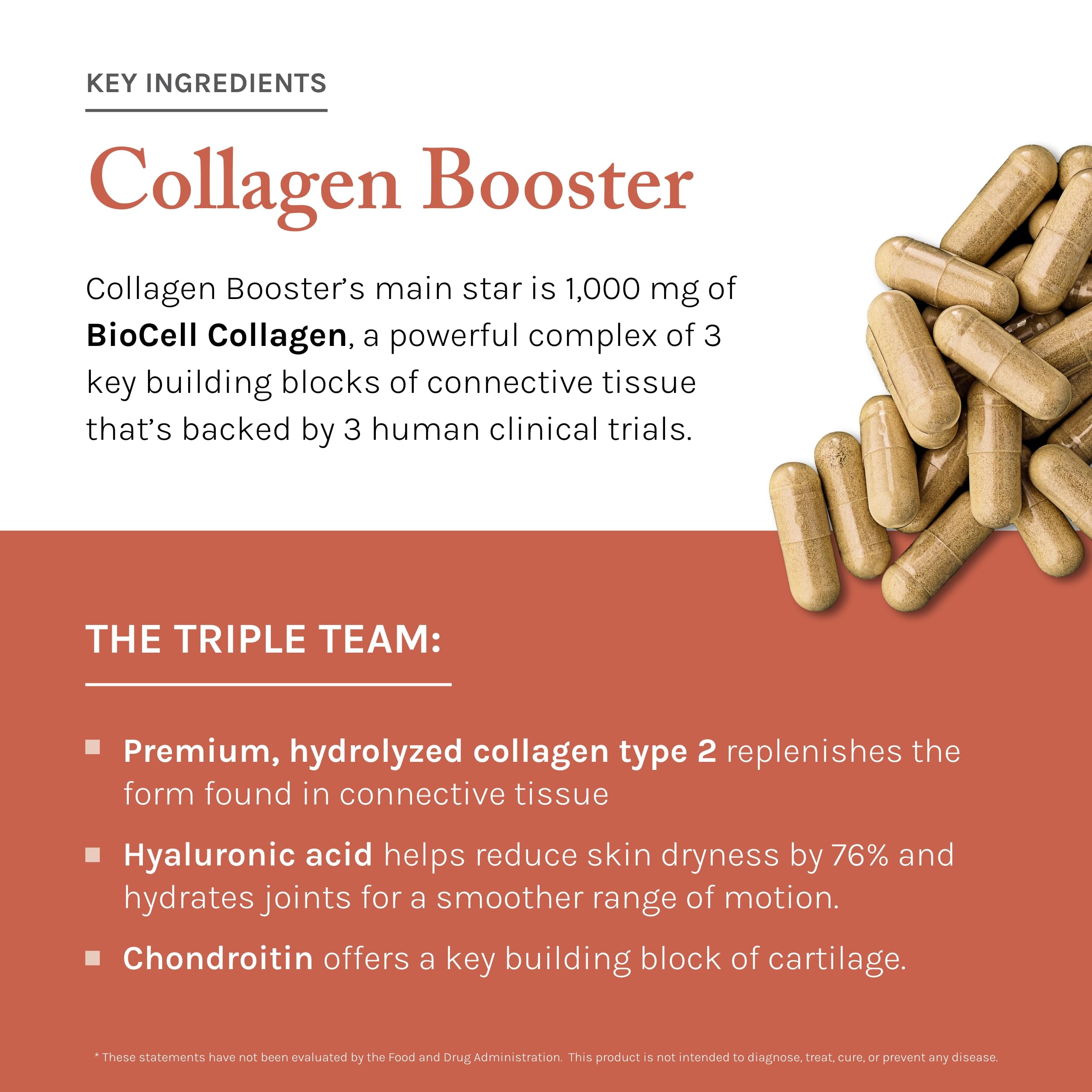 Reserveage Beauty Collagen Booster - Supplement for Skincare & Joint Health - Supports Healthy Collagen Production for Women - 60 Capsules (30 Servings)
