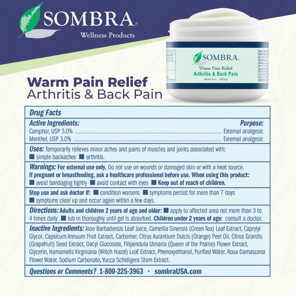 Sombra Warm Therapy Gel – Warming Muscle Comfort & Tension Relief – 8oz Jar Sombra Au supplements